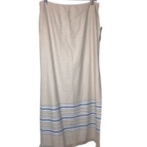 NWT Vintage David Brooks Linen Blend Maxi Skirt w/ fringe Hem Size 10